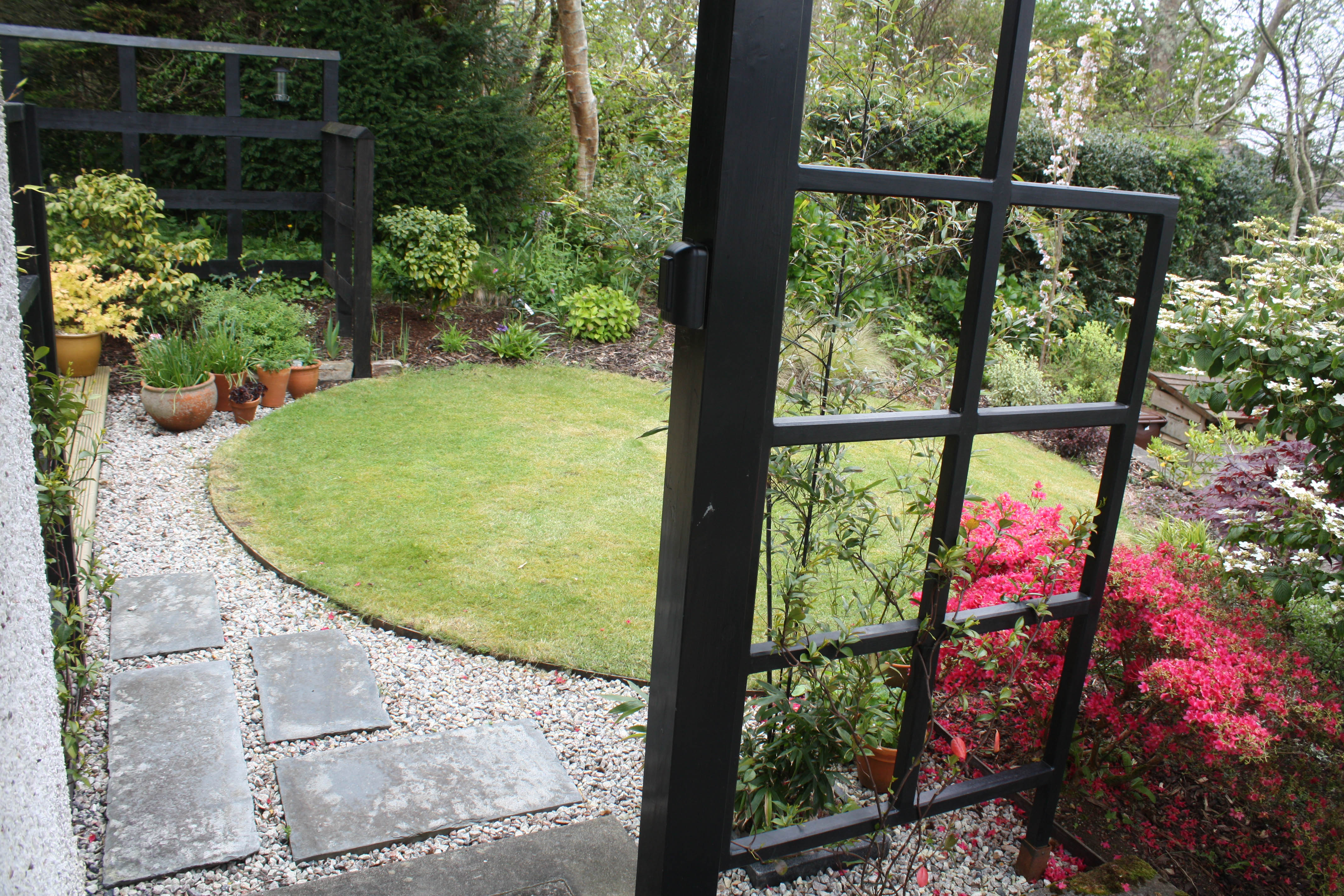 View of memorial garden and wild flowers